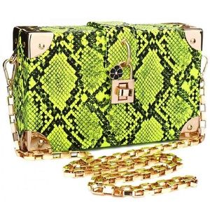 Green Snake Skin Clutch/Cross body Purse